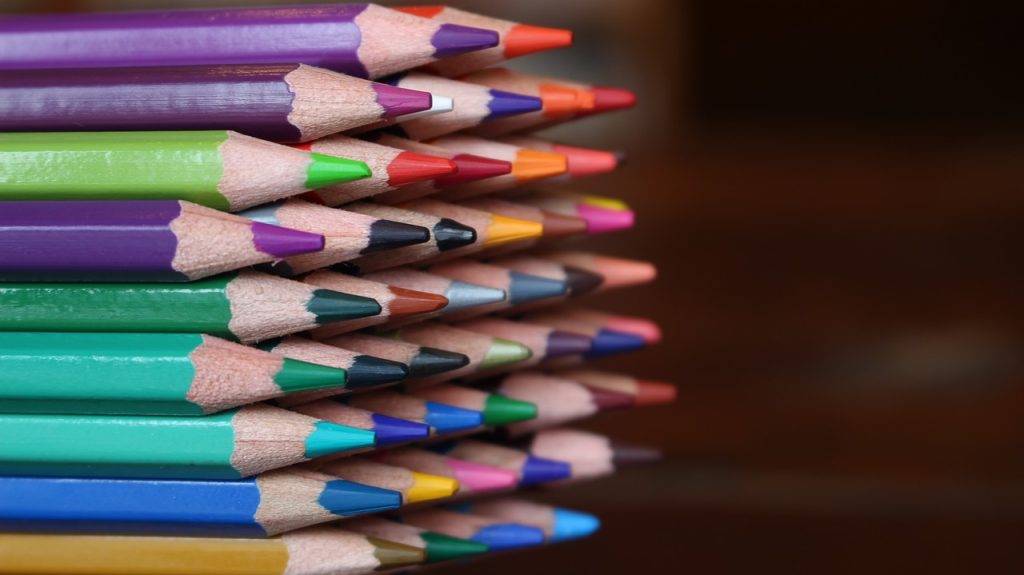 Colored Pencils stacked on top of eachother